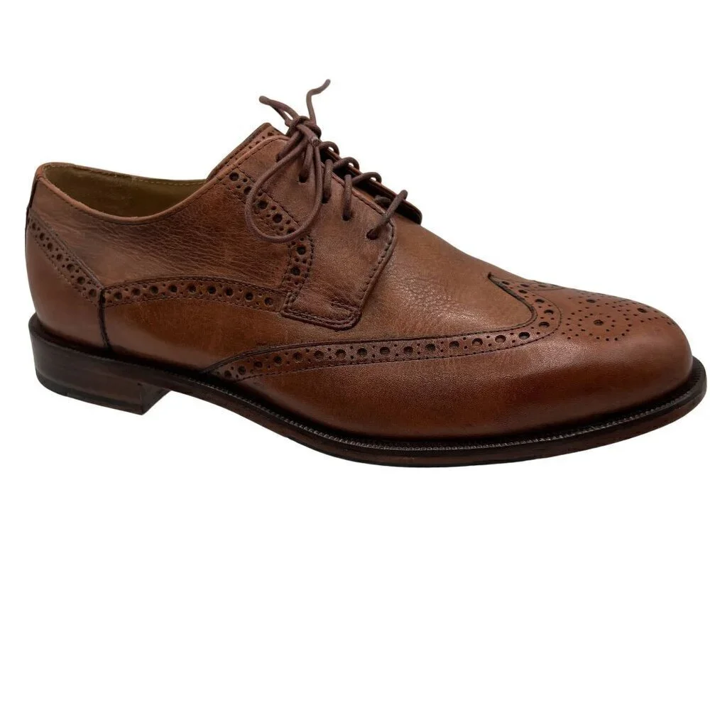 Cole Haan Grand.OS Mens 9.5W Leather Wingtip Brogue Oxford Comfort Shoe Timeless